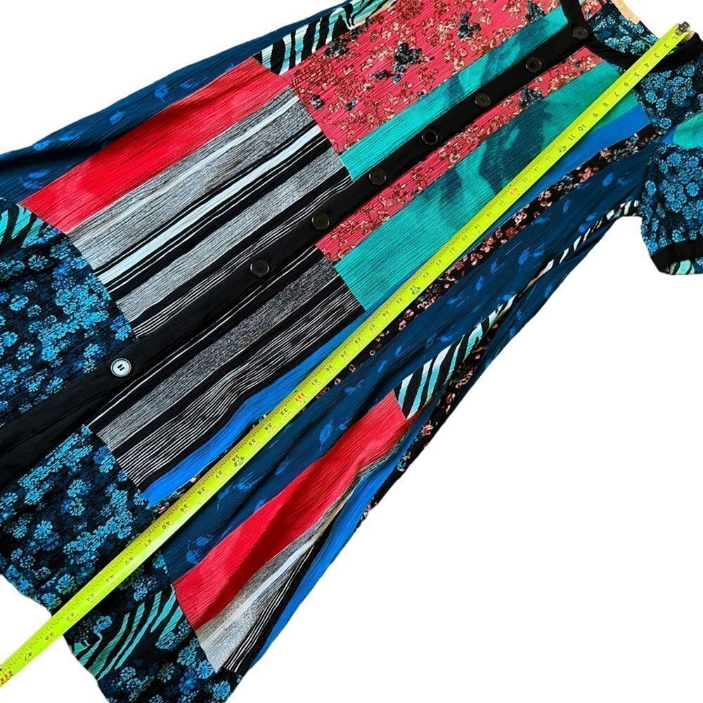 La Cera Patchwork Multi Print Button Down Maxi - image 7